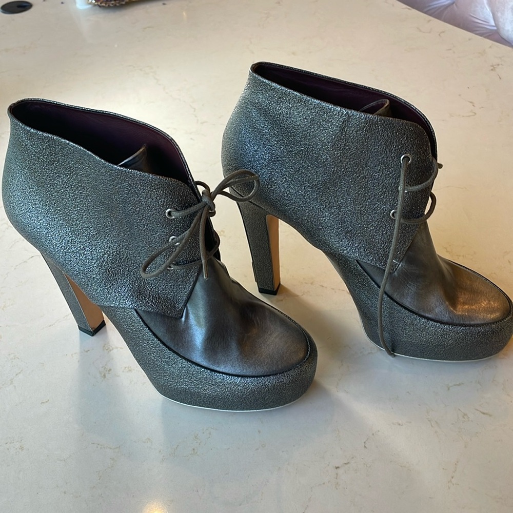 Chanel Silver Gray Boots